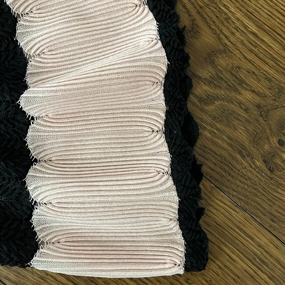 Taylor Pleated Lace Pink & Black Midi Dress - Size 14 - Picture 11 of 13